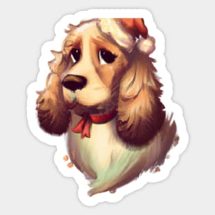 Cute English Cocker Spaniel Drawing Sticker